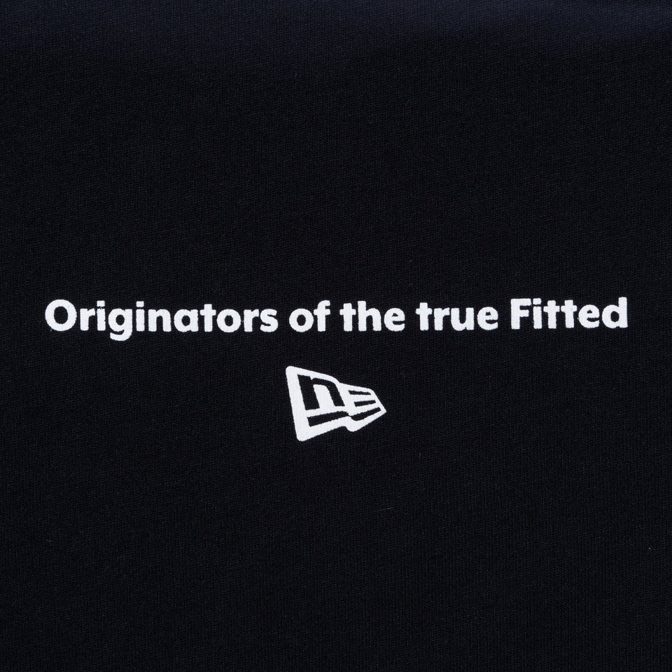 長袖 コットン Tシャツ Originators of the True Fitted サークル ブラック × ホワイト レギュラーフィット