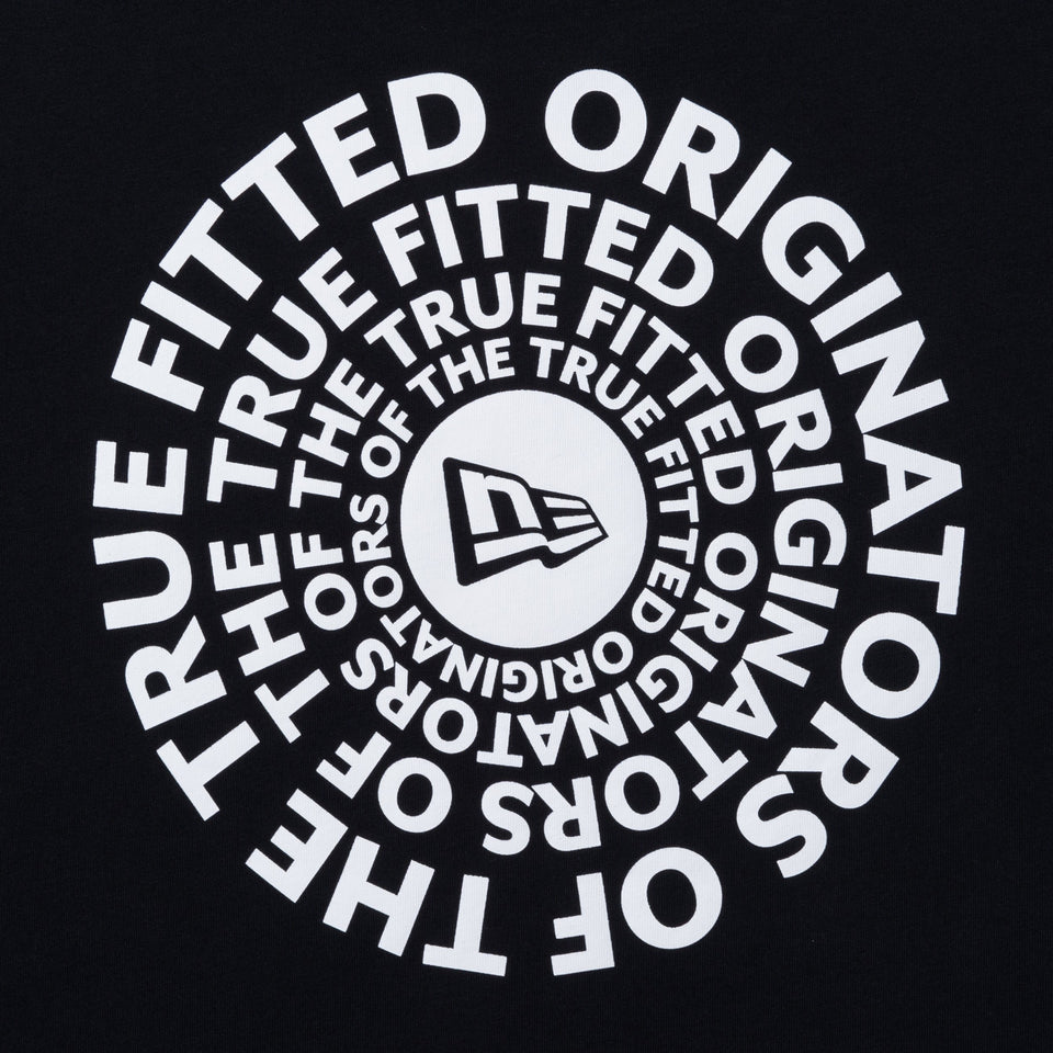 長袖 コットン Tシャツ Originators of the True Fitted サークル ブラック × ホワイト レギュラーフィット