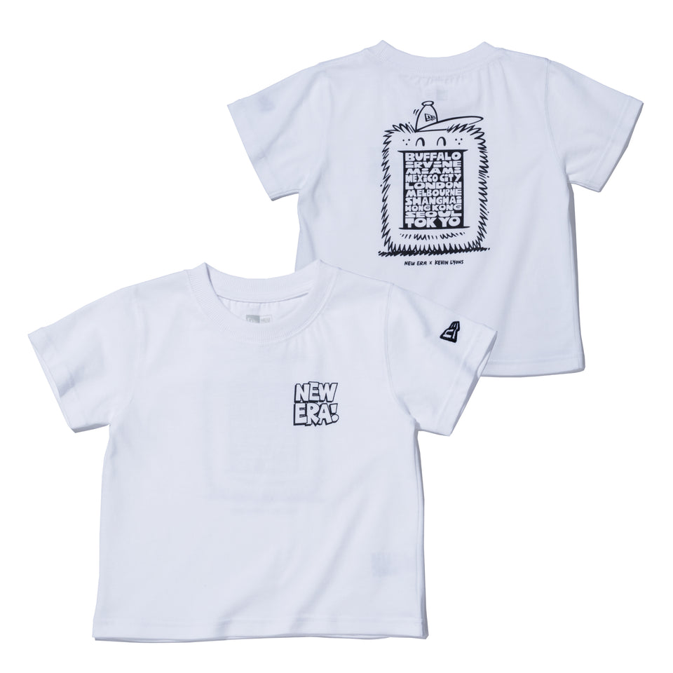 【ストア限定】 Child 半袖 コットン Tシャツ Kevin Lyons ケヴィン・ライオンズ NEW ERA オリジナルロゴ タイポグラフィー ホワイト レギュラーフィット
