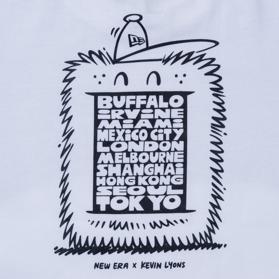【ストア限定】 Child 半袖 コットン Tシャツ Kevin Lyons ケヴィン・ライオンズ NEW ERA オリジナルロゴ タイポグラフィー ホワイト レギュラーフィット
