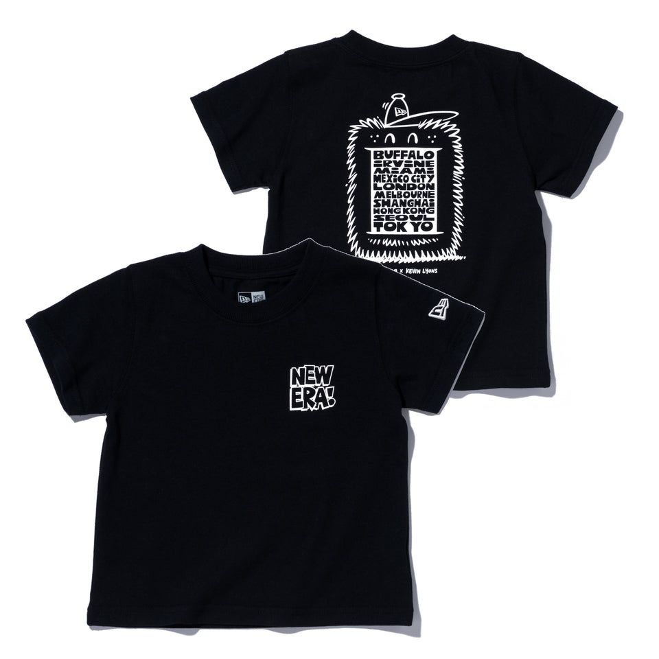 【ストア限定】 Child 半袖 コットン Tシャツ Kevin Lyons ケヴィン・ライオンズ NEW ERA オリジナルロゴ タイポグラフィー ブラック レギュラーフィット