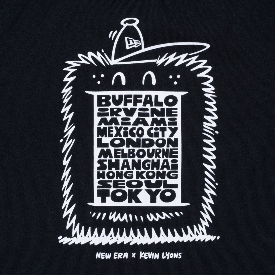 【ストア限定】 Child 半袖 コットン Tシャツ Kevin Lyons ケヴィン・ライオンズ NEW ERA オリジナルロゴ タイポグラフィー ブラック レギュラーフィット