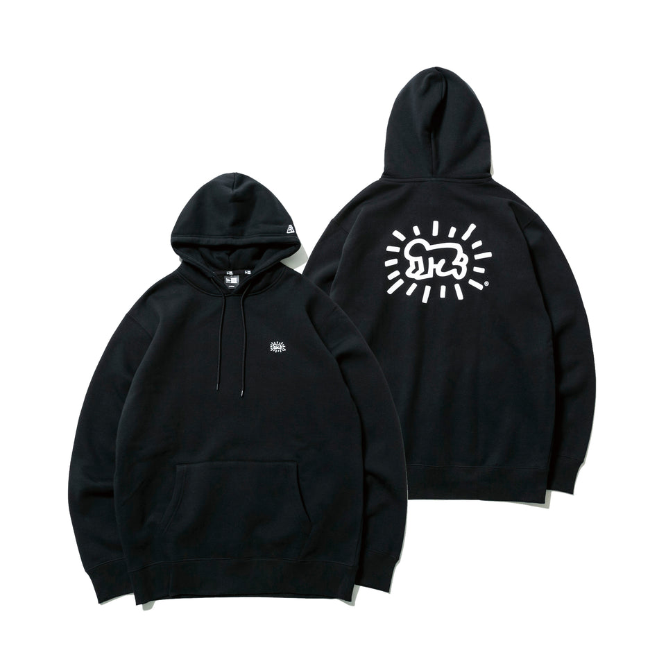 裏起毛 スウェット プルオーバー フーディー Keith Haring キース・へリング ベイビー ブラック