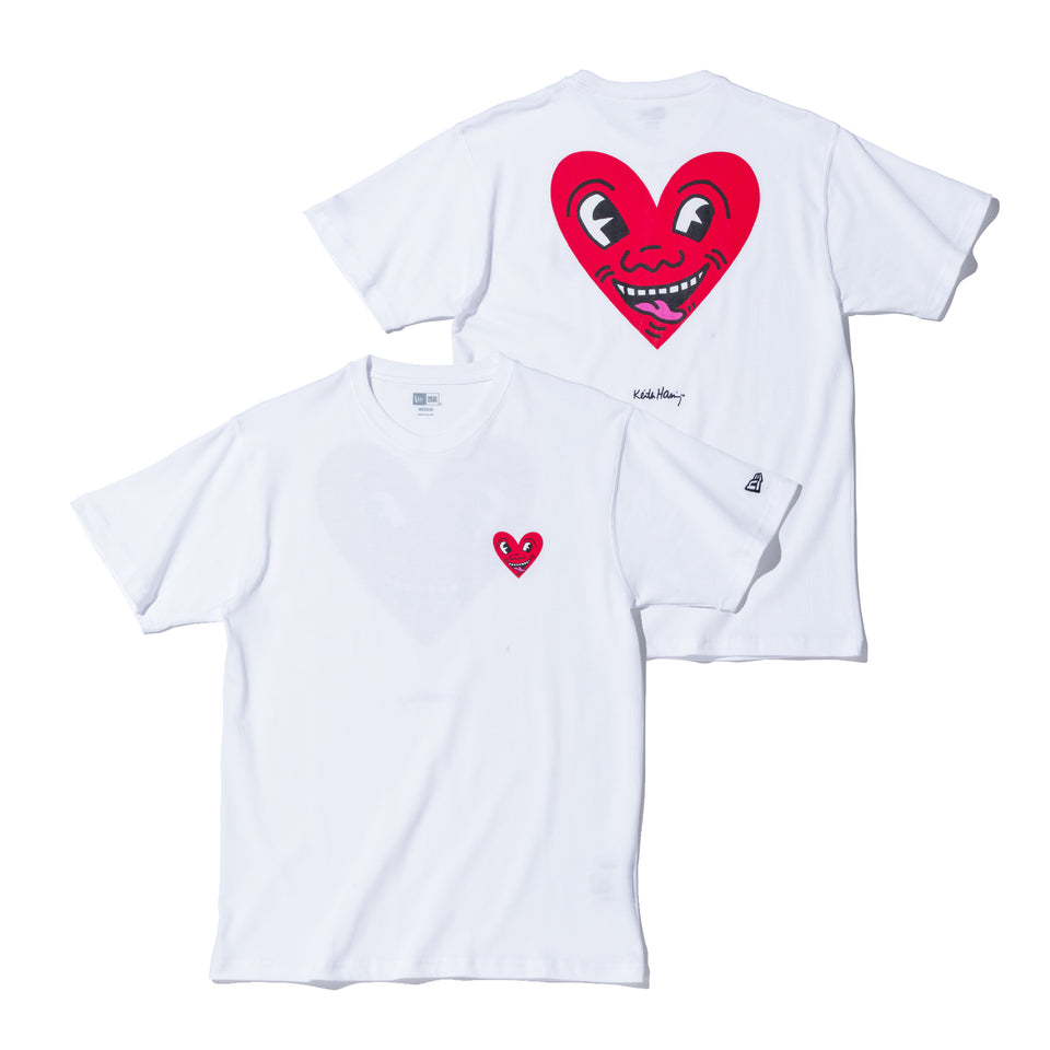 半袖 コットン Tシャツ Keith Haring キース・へリング ハート ホワイト レギュラーフィット