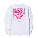 長袖 コットン Tシャツ Keith Haring キース・へリング フェイス ホワイト レギュラーフィット