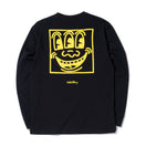 長袖 コットン Tシャツ Keith Haring キース・へリング フェイス ブラック レギュラーフィット