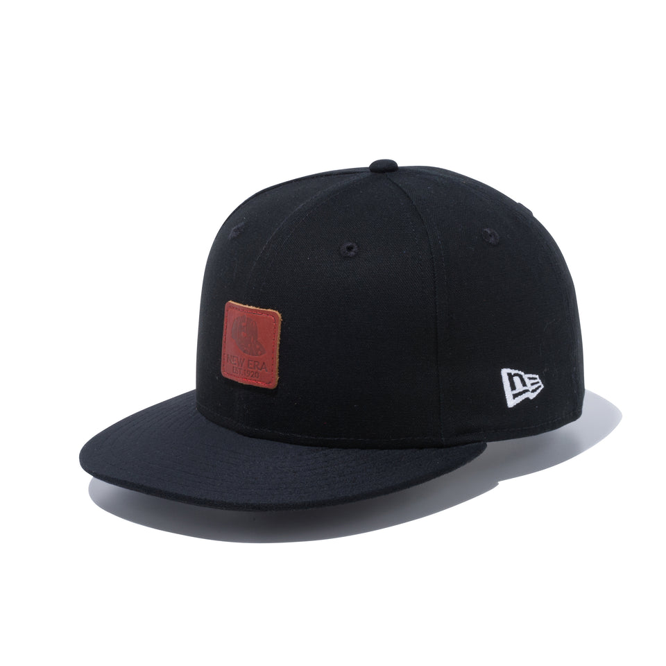 9FIFTY ハンティング レザーパッチ ダックブラック ブラックスエードバイザー