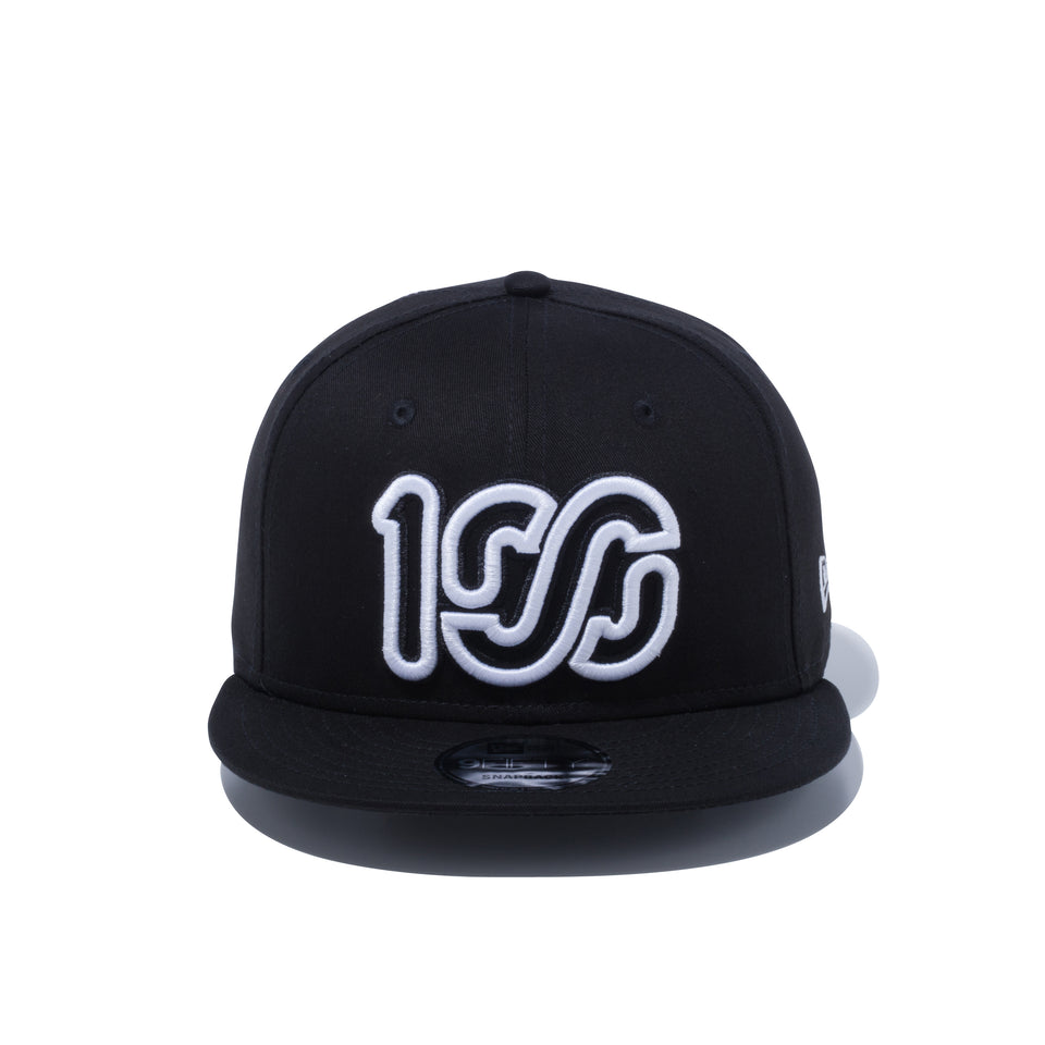 9FIFTY ONEHUNDRED ATHLETIC 100 ロゴ ブラック × ホワイト