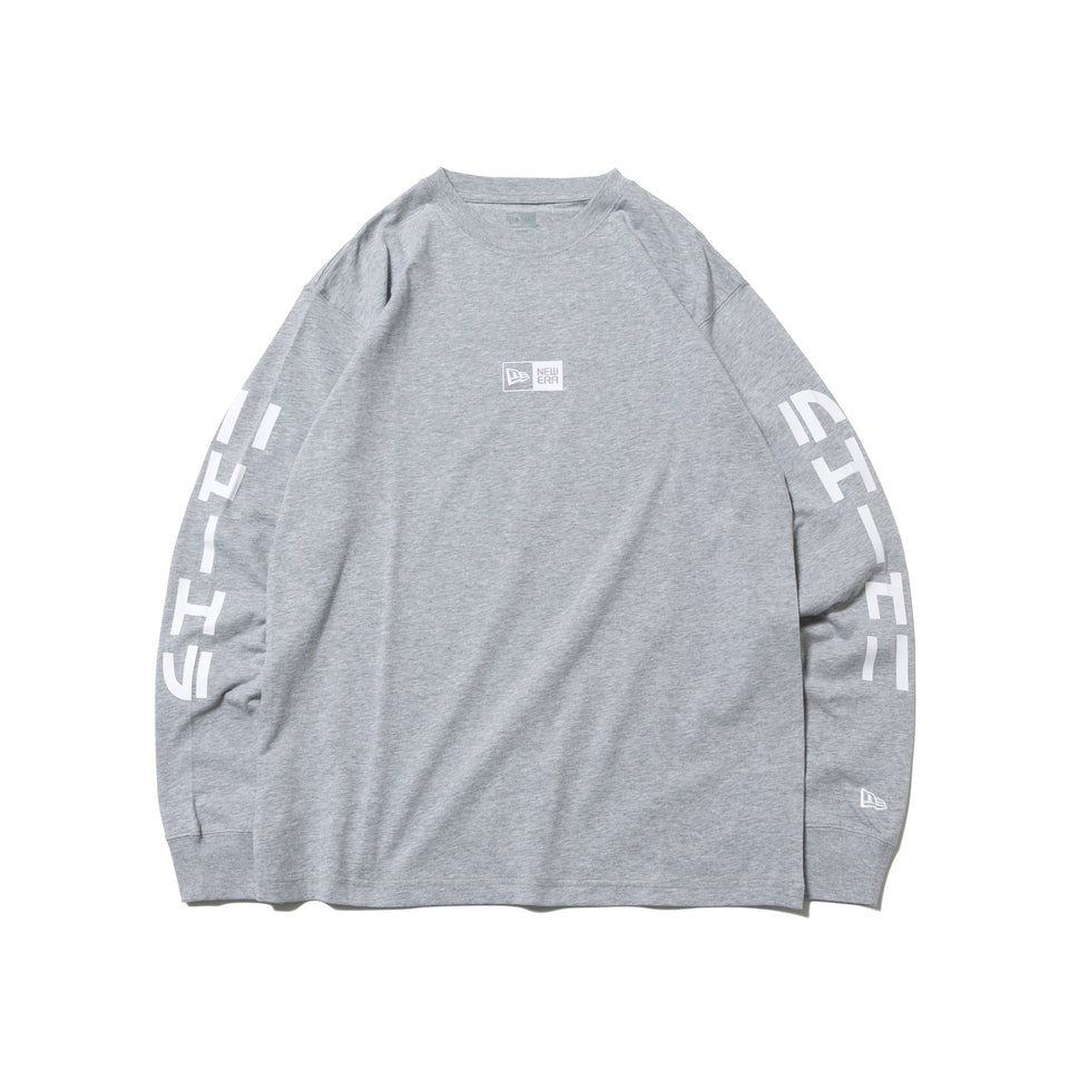 長袖 コットン Tシャツ カタカナ ニューエラ ボックスロゴ グレー