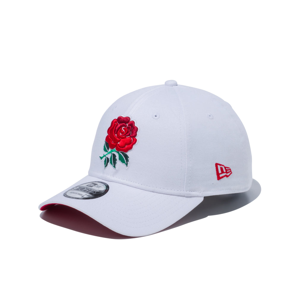 9FORTY England Rugby イングランドラグビー エンブレム ホワイト レッドアンダーバイザー