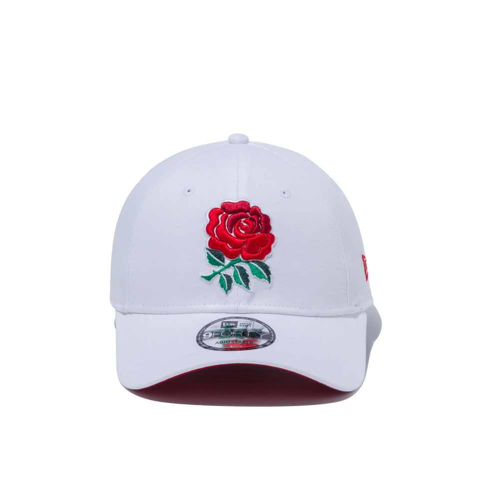 9FORTY England Rugby イングランドラグビー エンブレム ホワイト レッドアンダーバイザー