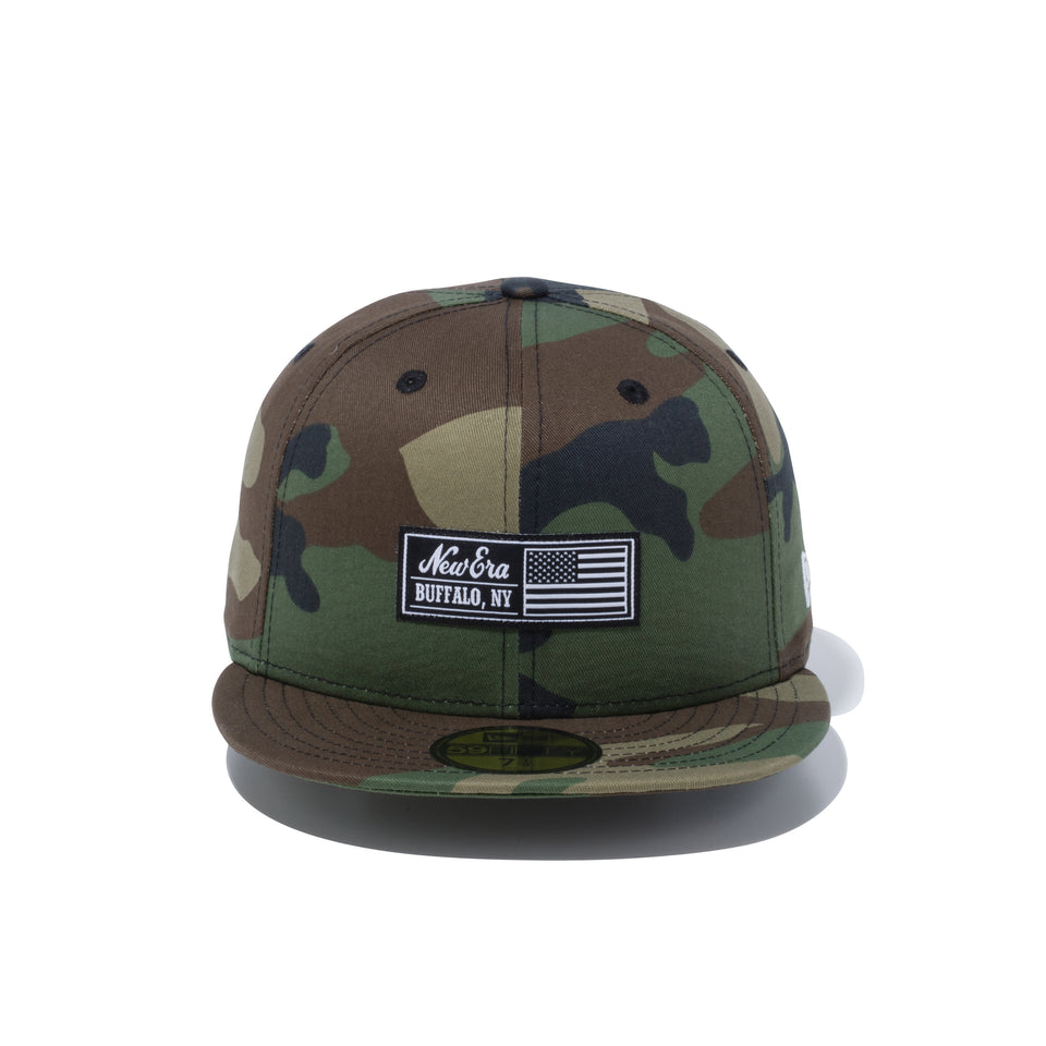 59FIFTY ウーブンラベル NewEra BUFFALO.NY ウッドランドカモ