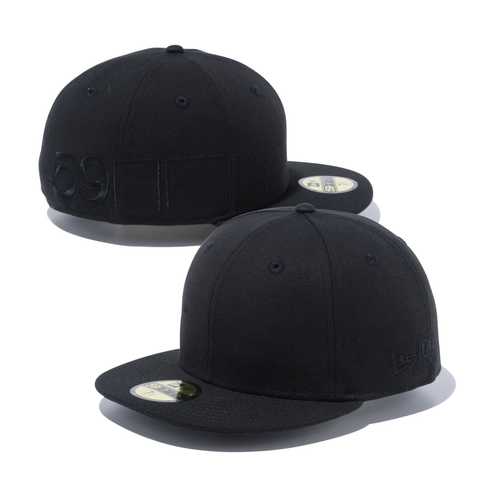 59FIFTY エッセンシャル ニューエラ ビッグロゴ 100周年ロゴ ブラック × ブラック