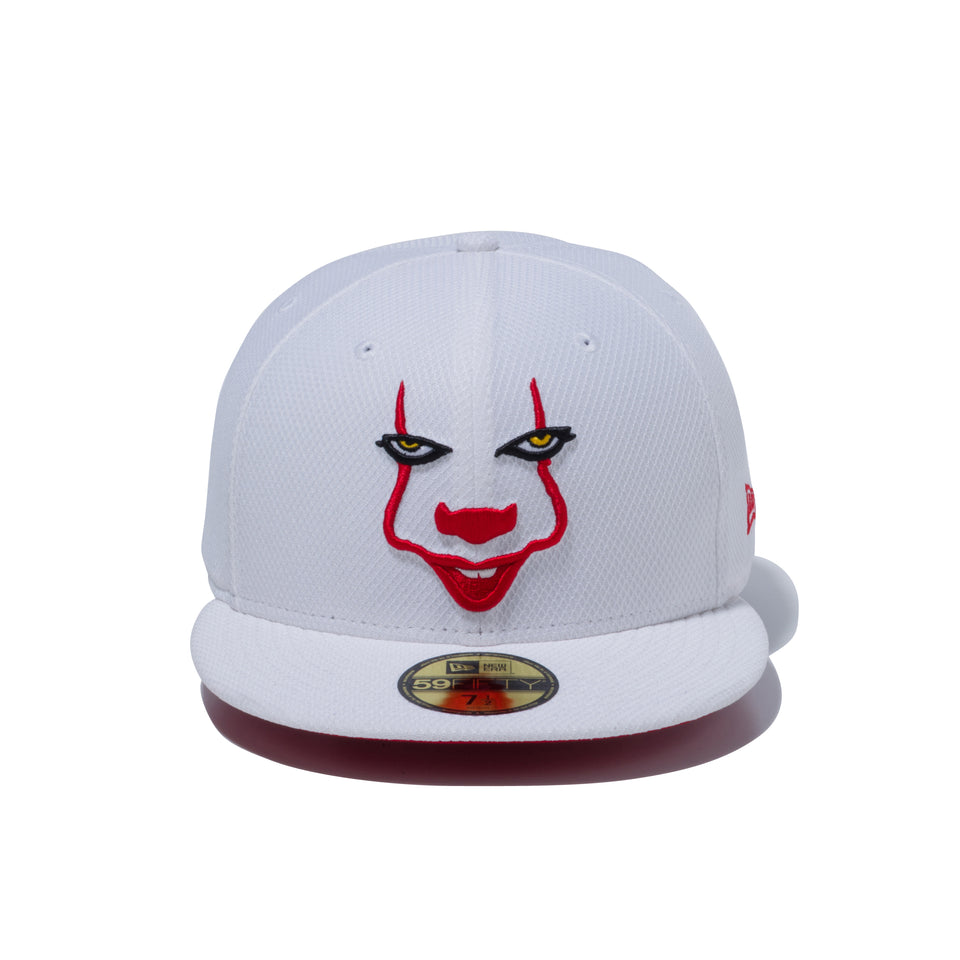 59FIFTY ホラームービー IT ペニーワイズ ダイアモンドエラ ホワイト スカーレットアンダーバイザー