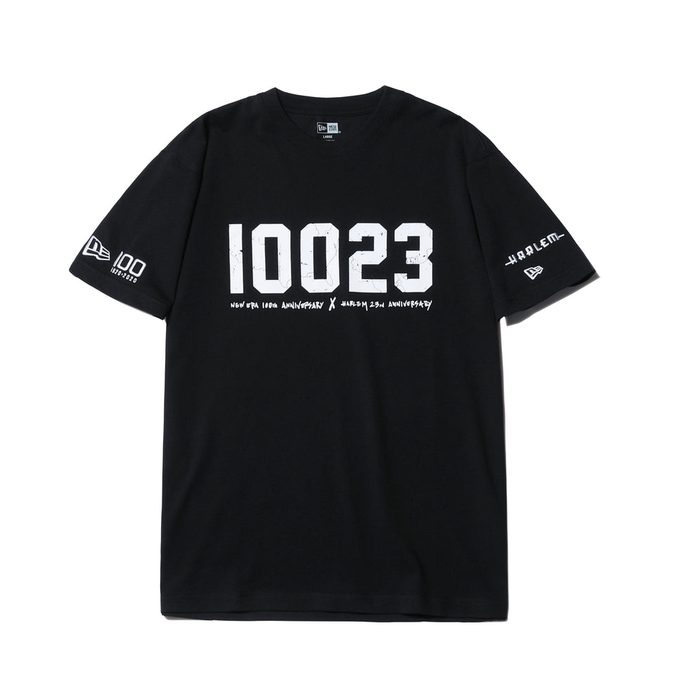 店舗限定｜半袖 コットン Tシャツ HARLEM 10023 100周年ロゴ ブラック レギュラーフィット