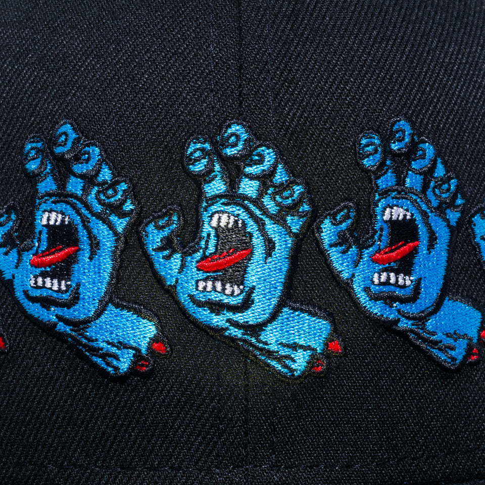 59FIFTY Santa Cruz サンタクルーズ Screaming Hand 5HANDS ブラック グリーンアンダーバイザー
