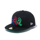 59FIFTY Santa Cruz サンタクルーズ Screaming Hand 3HANDS ブラック グリーンアンダーバイザー