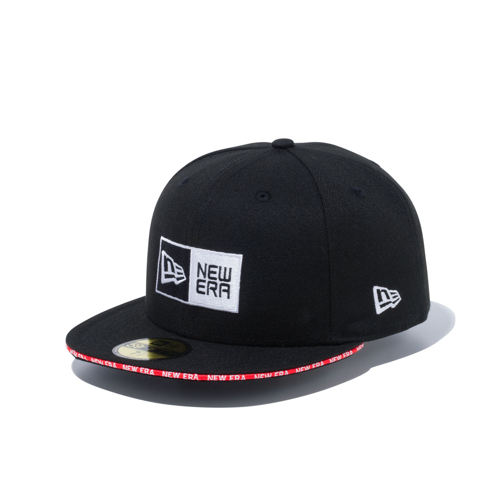 59FIFTY Sandwich Visor ボックスロゴ NEW ERA レッドサンドイッチバイザー ブラック