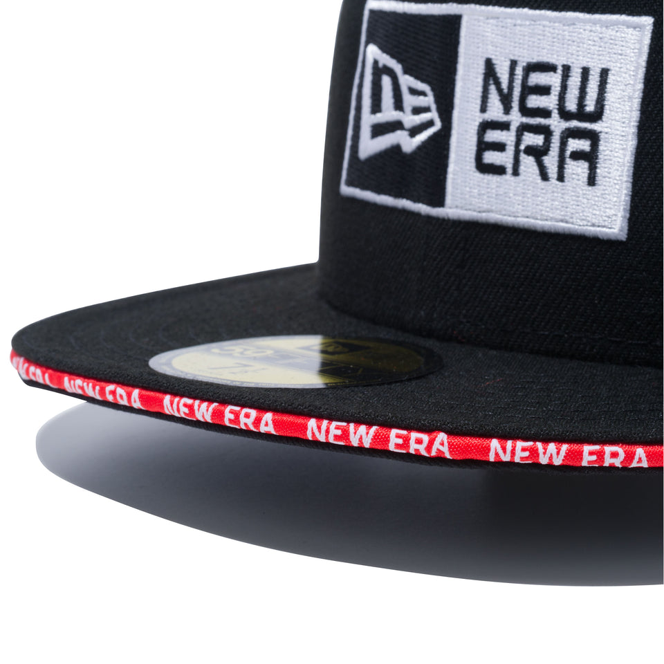 59FIFTY Sandwich Visor ボックスロゴ NEW ERA レッドサンドイッチバイザー ブラック
