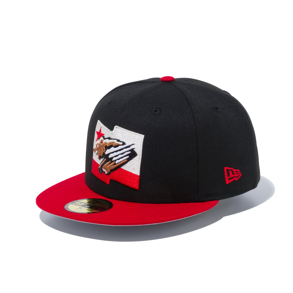 59FIFTY MILB カスタム フレズノ・グリズリーズ ブラック スカーレットバイザー