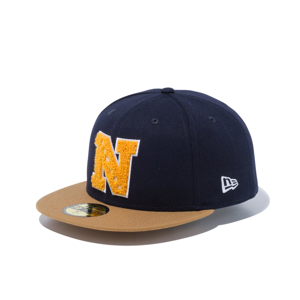 59FIFTY Chenille N パイルワッペン ネイビー ウィートバイザー - 12572957-700| NEW ERA ニューエラ公式オンラインストア