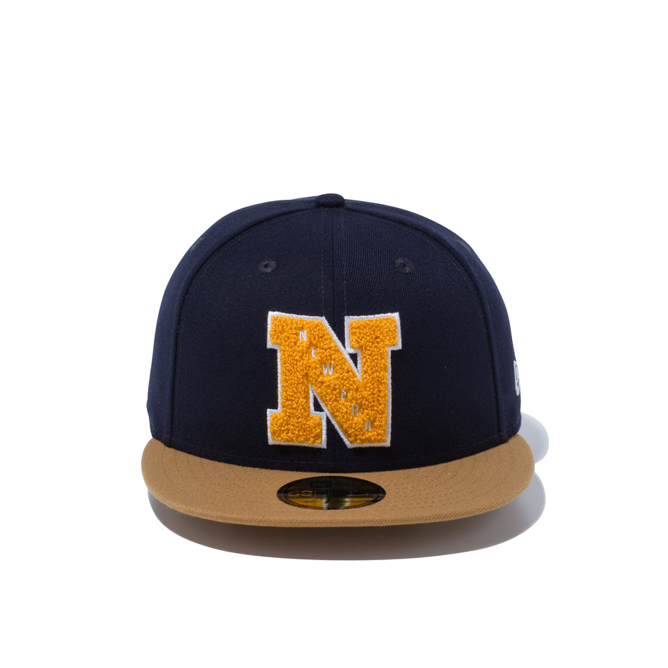 59FIFTY Chenille N パイルワッペン ネイビー ウィートバイザー - 12572957-700| NEW ERA ニューエラ公式オンラインストア