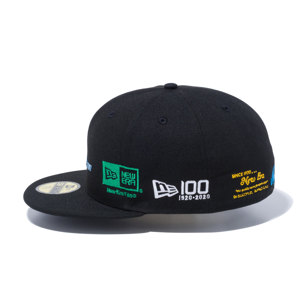 59FIFTY NEW ERA 100th Anniversary オールドロゴ 100周年ロゴ ブラック × マルチカラー