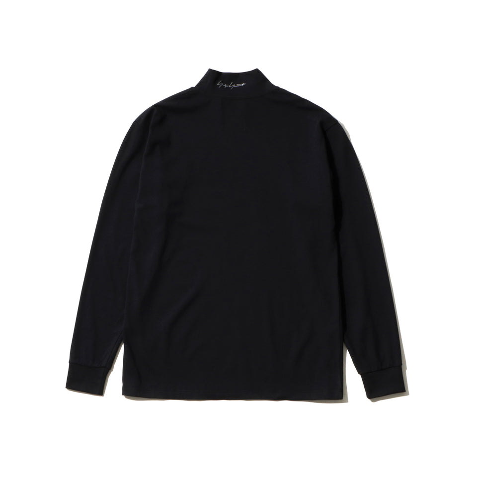長袖 パフォーマンス Tシャツ ハイカラーネック Yohji Yamamoto FW20 シグネチャーミニロゴ  ブラック