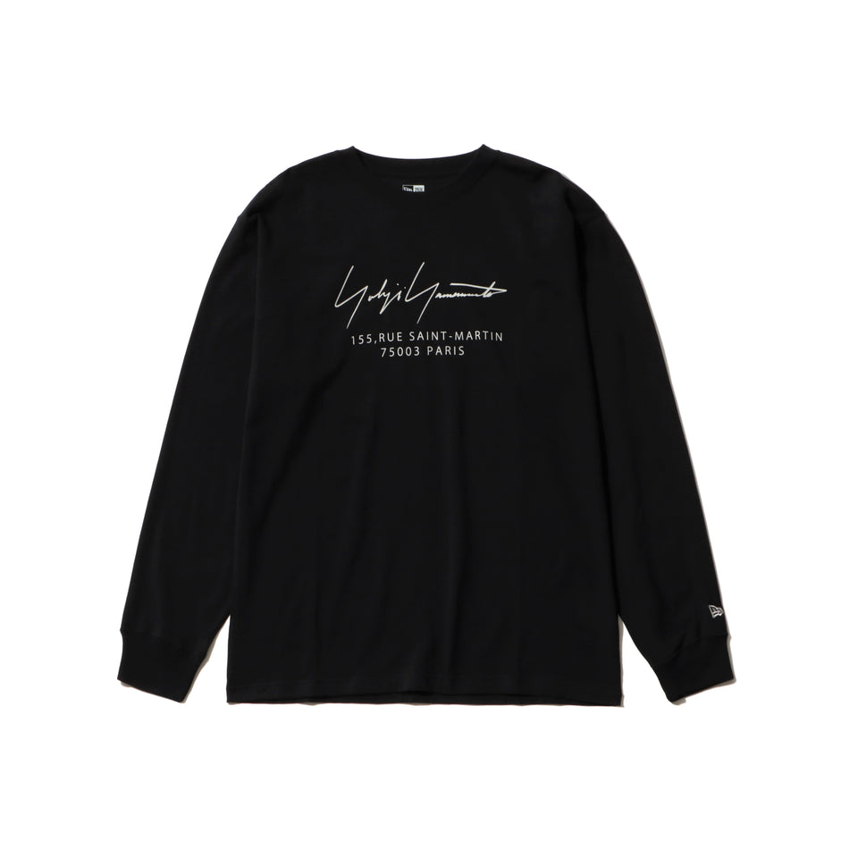 長袖 コットン Tシャツ Yohji Yamamoto FW20 シグネチャーロゴ パリ ブラック