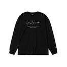 長袖 コットン Tシャツ Yohji Yamamoto FW20 シグネチャーロゴ パリ ブラック