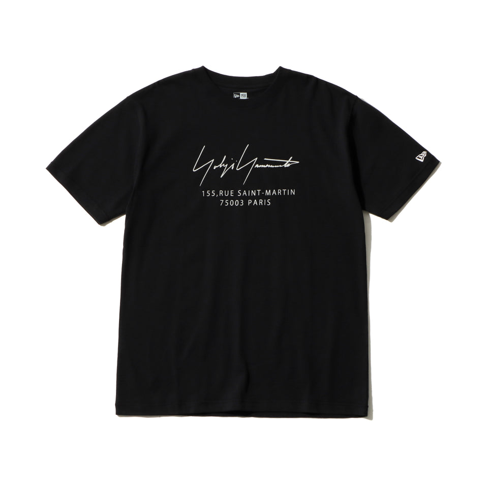 半袖 コットン Tシャツ Yohji Yamamoto FW20 シグネチャーロゴ パリ ブラック