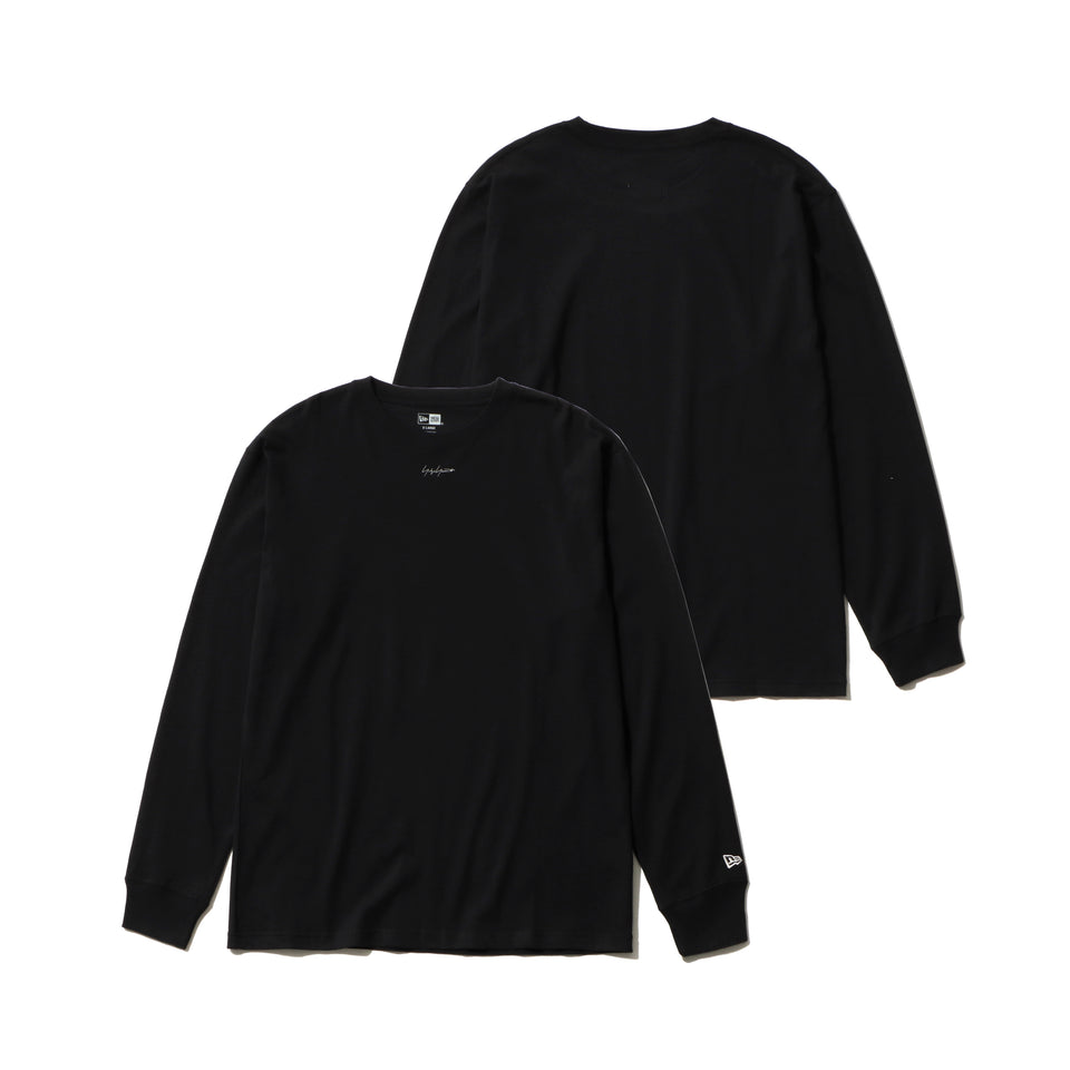 長袖 コットン Tシャツ Yohji Yamamoto FW20 シグネチャーミニロゴ ブラック レギュラーフィット