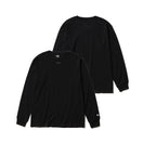 長袖 コットン Tシャツ Yohji Yamamoto FW20 シグネチャーミニロゴ ブラック レギュラーフィット