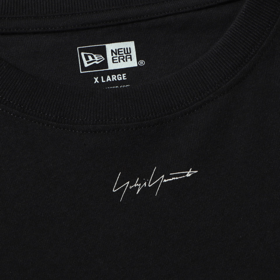 長袖 コットン Tシャツ Yohji Yamamoto FW20 シグネチャーミニロゴ ブラック レギュラーフィット