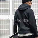 テックスウェット フルジップフーディージャケット ニューエラ ワードマーク バックロゴ ブラック/ホワイト 【NEW ERA WORKOUT】