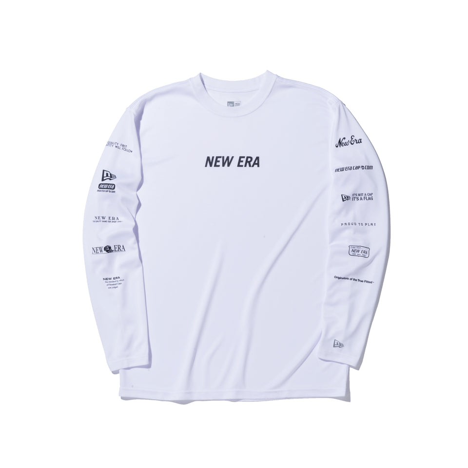 長袖 テックTシャツ オールドロゴ アーカイブ ホワイト × ブラック 【 Performance Apparel 】
