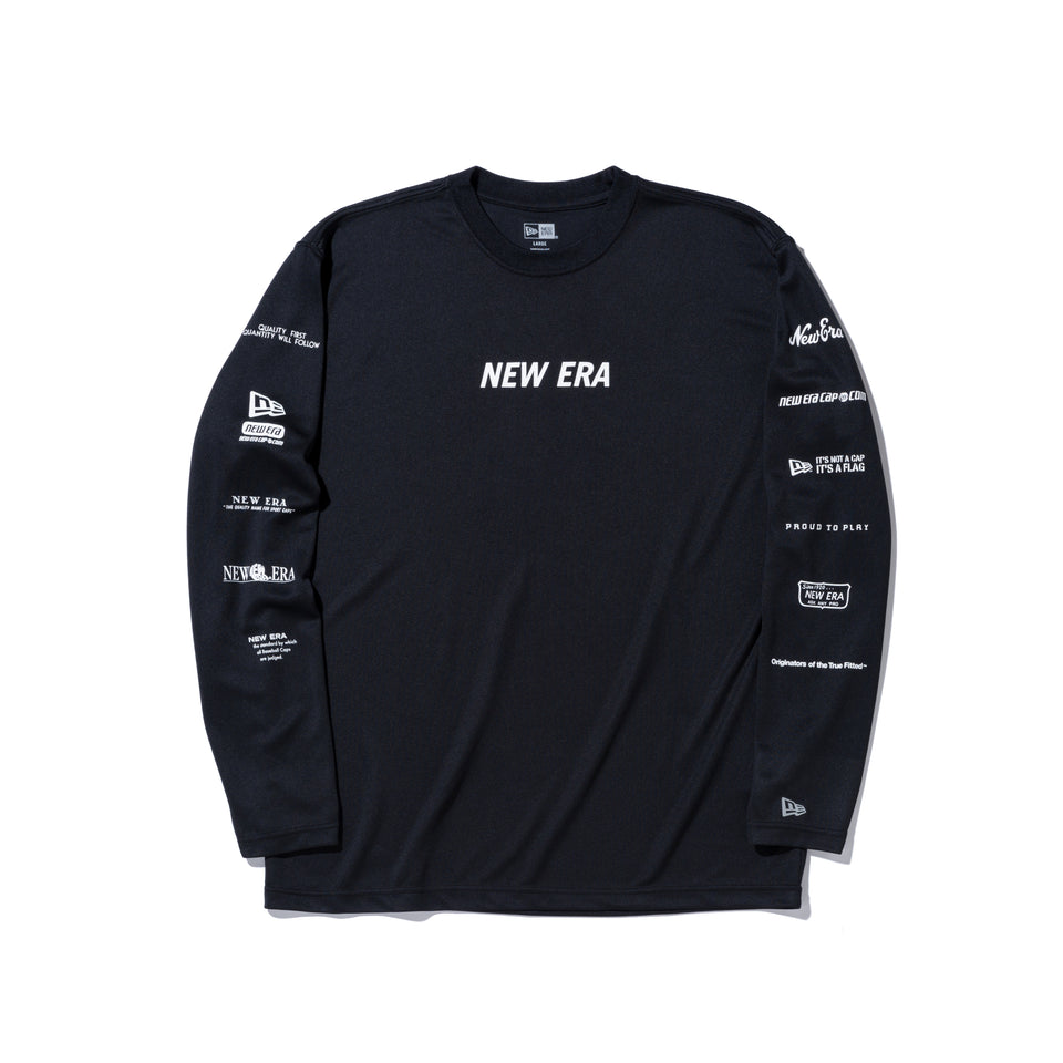 長袖 テックTシャツ オールドロゴ アーカイブ ブラック × ホワイト 【 Performance Apparel 】