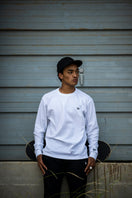 長袖 パフォーマンス Tシャツ リア ニューエラワードマーク ホワイト 【NEW ERA WORKOUT】