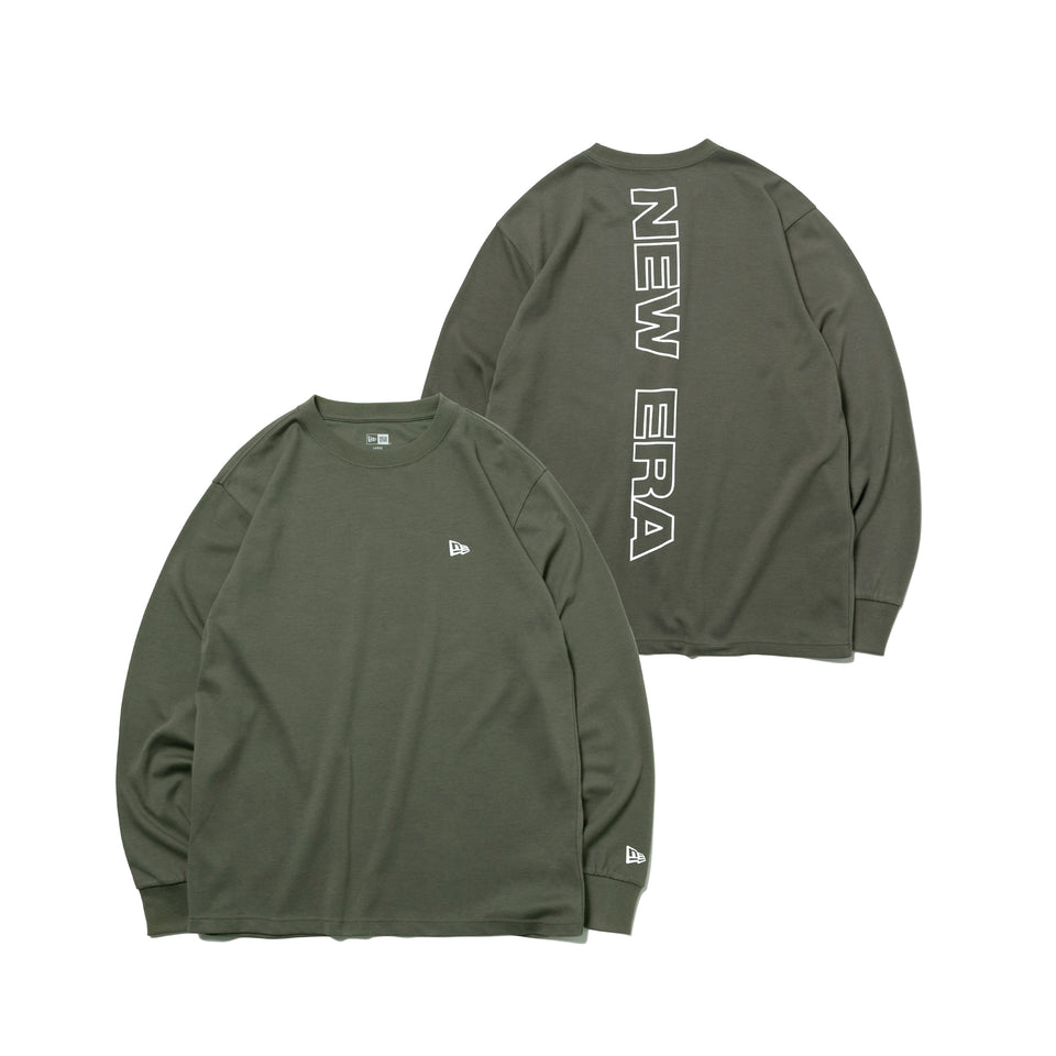 長袖 パフォーマンス Tシャツ リア ニューエラワードマーク オリーブ 【NEW ERA WORKOUT】
