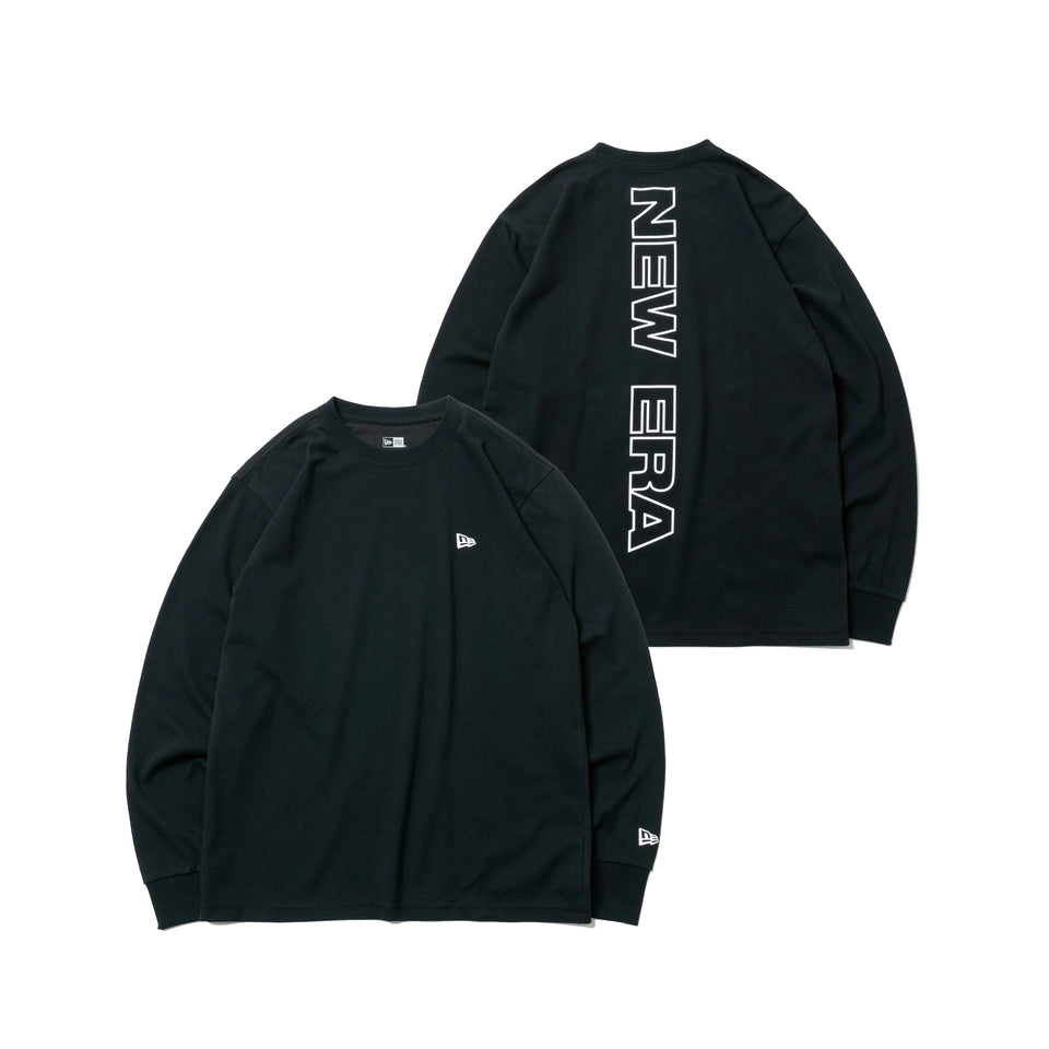 長袖 パフォーマンス Tシャツ リア ニューエラワードマーク ブラック 【NEW ERA WORKOUT】