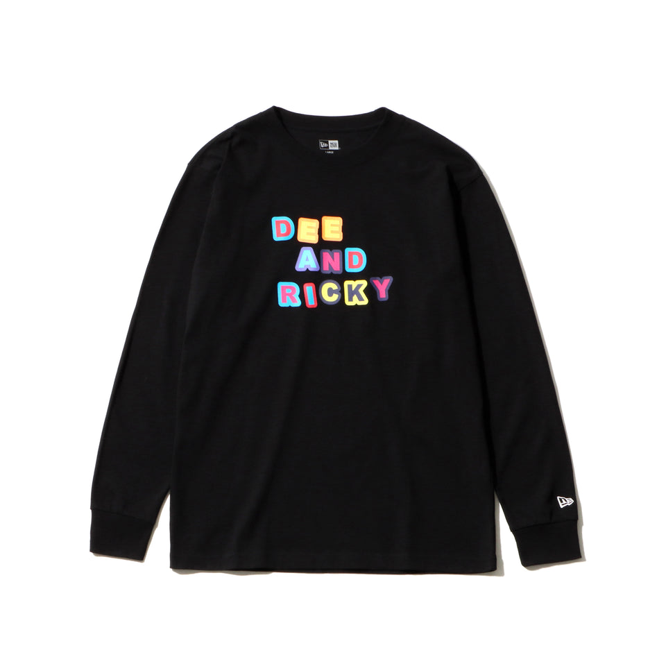 長袖 コットンTシャツ DEE AND RICKY マルチロゴ ブラック レギュラーフィット