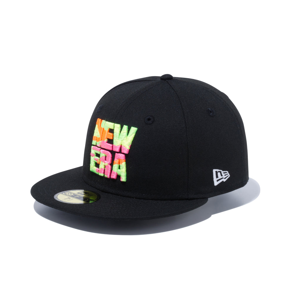 59FIFTY Square Camo Logo ブラック オレンジ/グリーン/ピンク