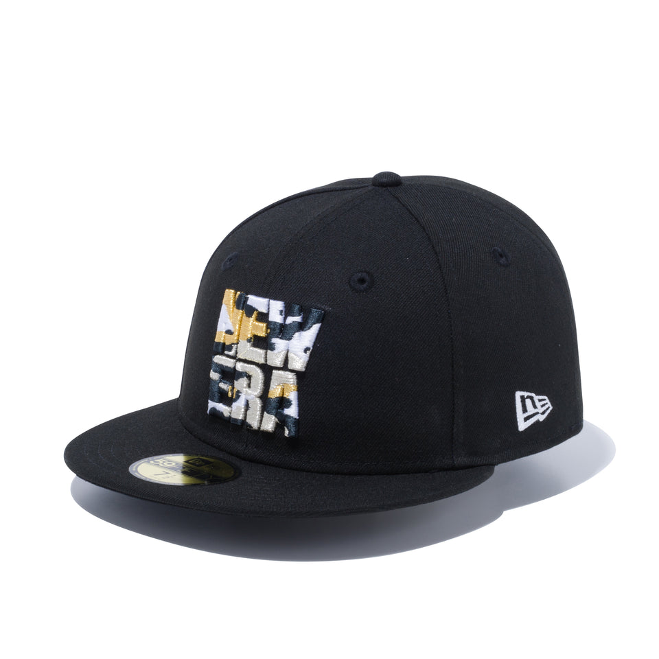59FIFTY Square Camo Logo ブラック ゴールド/シルバー/グラファイト