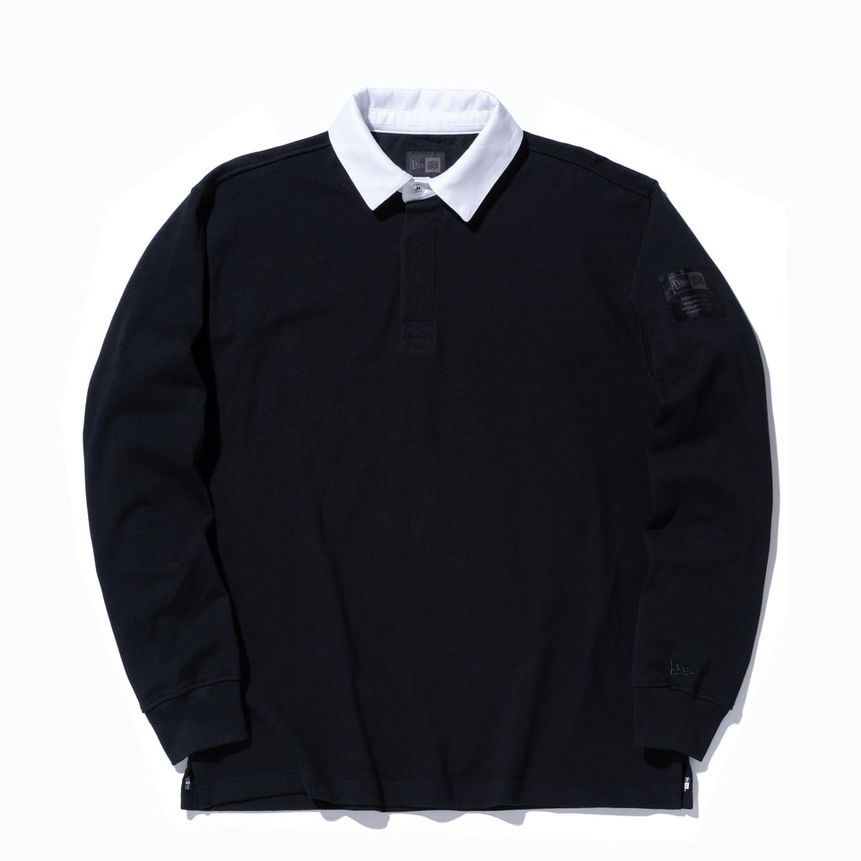 長袖 ラグビーシャツ NEW ERA BLACK LABEL ヘビーウェイト ブラック