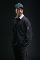 長袖 ラグビーシャツ NEW ERA BLACK LABEL ヘビーウェイト ブラック