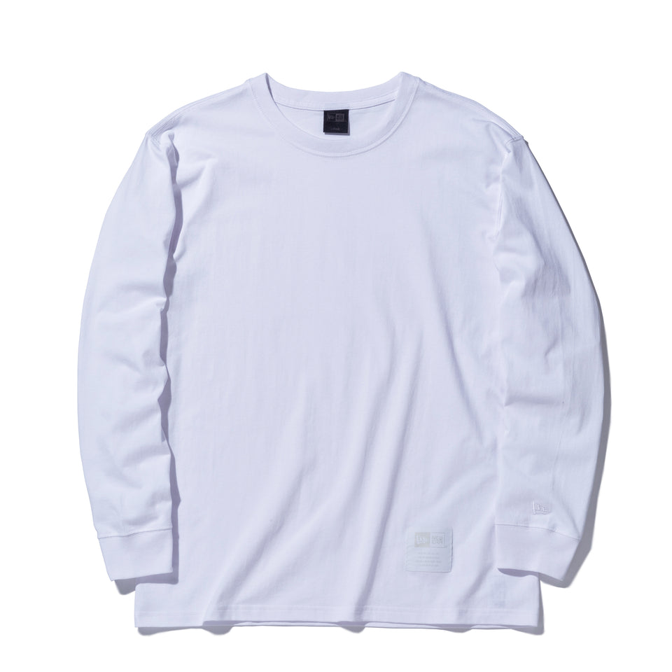 長袖 コットン Tシャツ NEW ERA BLACK LABEL ホワイト リラックスフィット