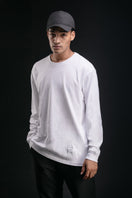 長袖 コットン Tシャツ NEW ERA BLACK LABEL ホワイト リラックスフィット