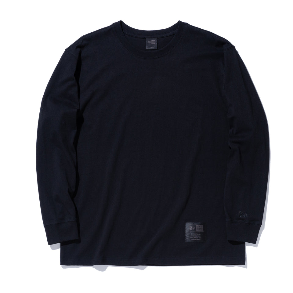 長袖 コットン Tシャツ NEW ERA BLACK LABEL ブラック リラックスフィット