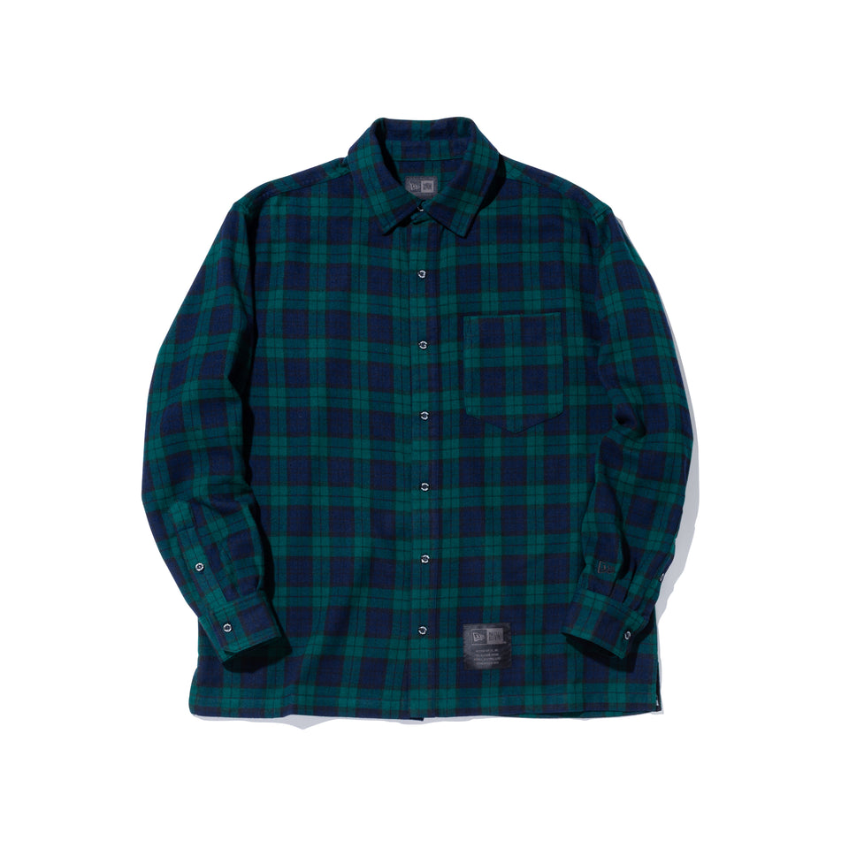 長袖 フランネル チェックシャツ NEW ERA BLACK LABEL グリーン