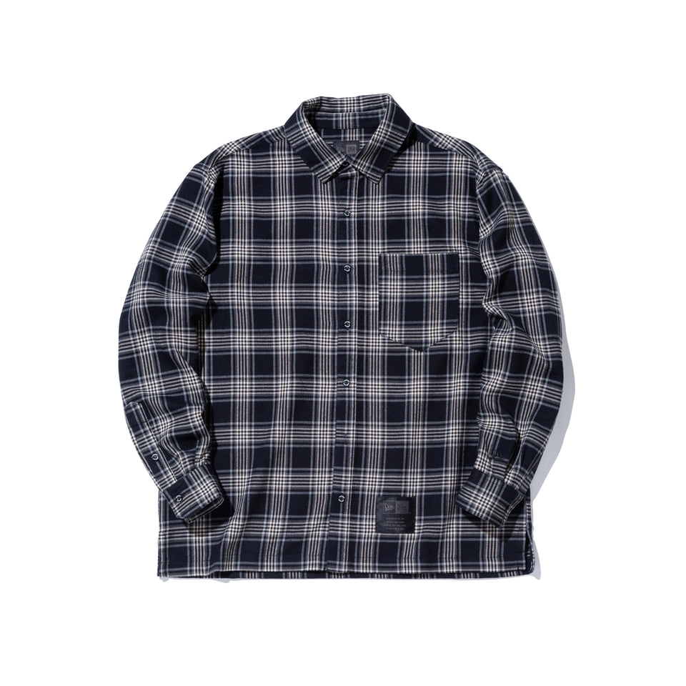 長袖 フランネル チェックシャツ NEW ERA BLACK LABEL ブラック